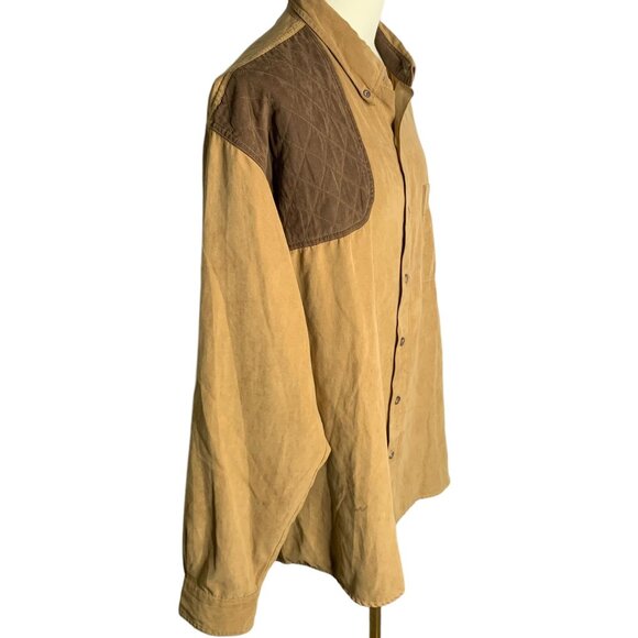 North River Padded Hunting Shooting Shirt XL Brown Microsuede Pocket Elbow Patch - Picture 5 of 6